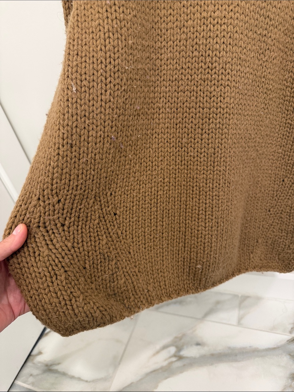 Zara Chunky Crewneck Sweater in Camel Brown - Picture 5 of 8